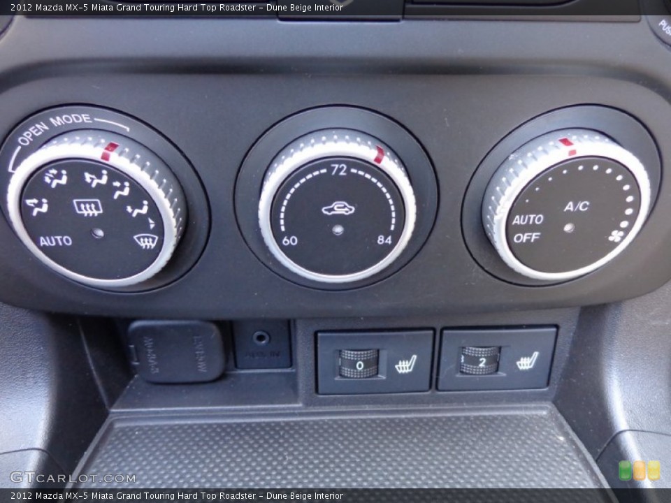 Dune Beige Interior Controls for the 2012 Mazda MX-5 Miata Grand Touring Hard Top Roadster #80469448
