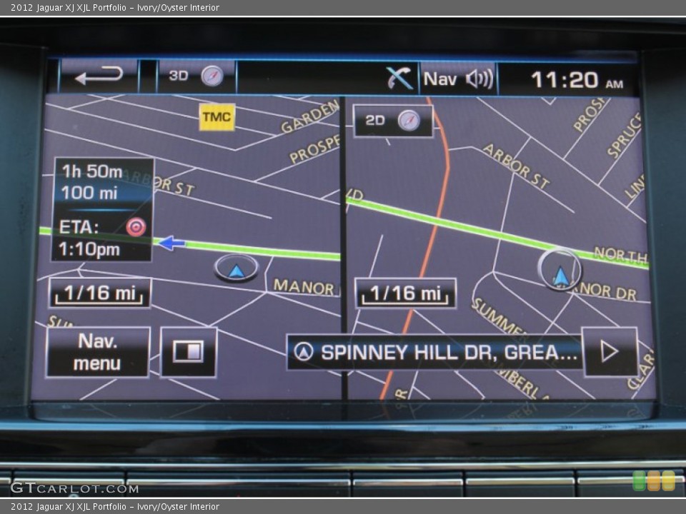 Ivory/Oyster Interior Navigation for the 2012 Jaguar XJ XJL Portfolio #80469626