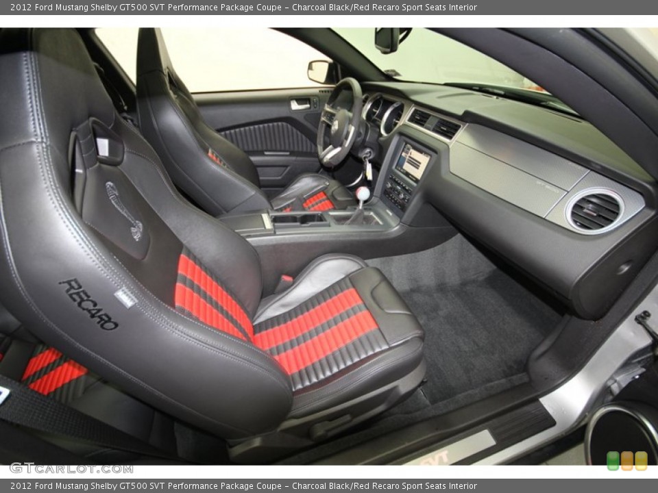 Charcoal Black/Red Recaro Sport Seats Interior Photo for the 2012 Ford Mustang Shelby GT500 SVT Performance Package Coupe #80470073
