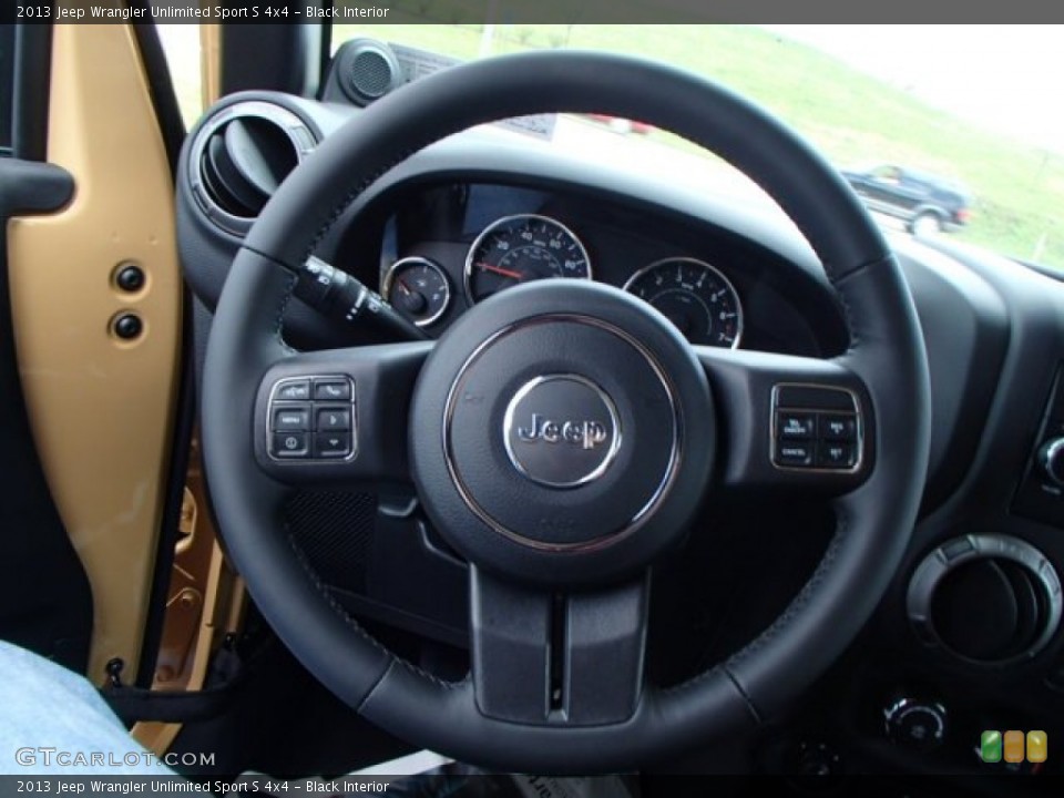 Black Interior Steering Wheel for the 2013 Jeep Wrangler Unlimited Sport S 4x4 #80474471