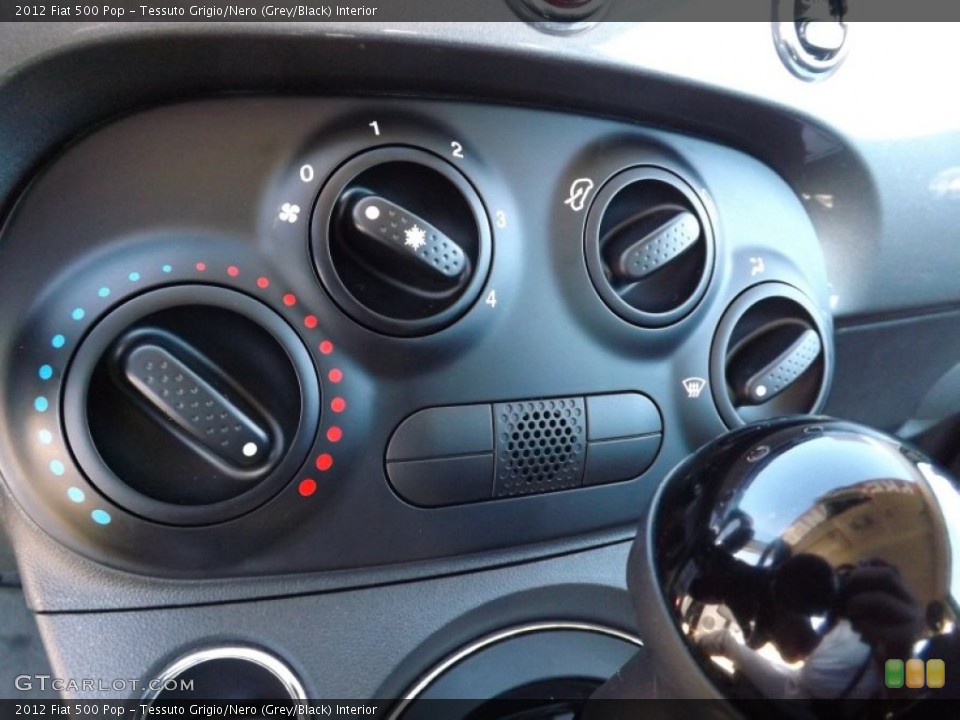 Tessuto Grigio/Nero (Grey/Black) Interior Controls for the 2012 Fiat 500 Pop #80478505