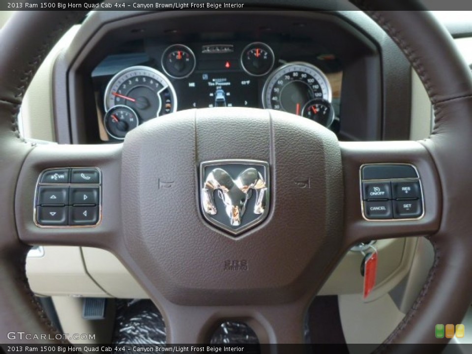 Canyon Brown/Light Frost Beige Interior Steering Wheel for the 2013 Ram 1500 Big Horn Quad Cab 4x4 #80479352
