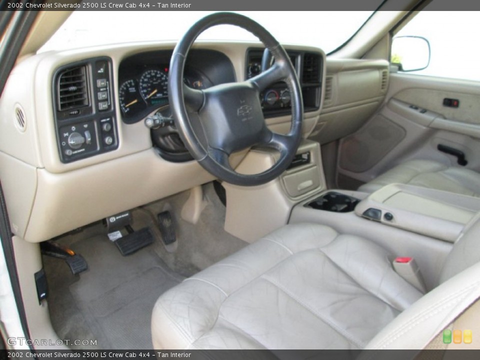 Tan Interior Photo for the 2002 Chevrolet Silverado 2500 LS Crew Cab 4x4 #80494381