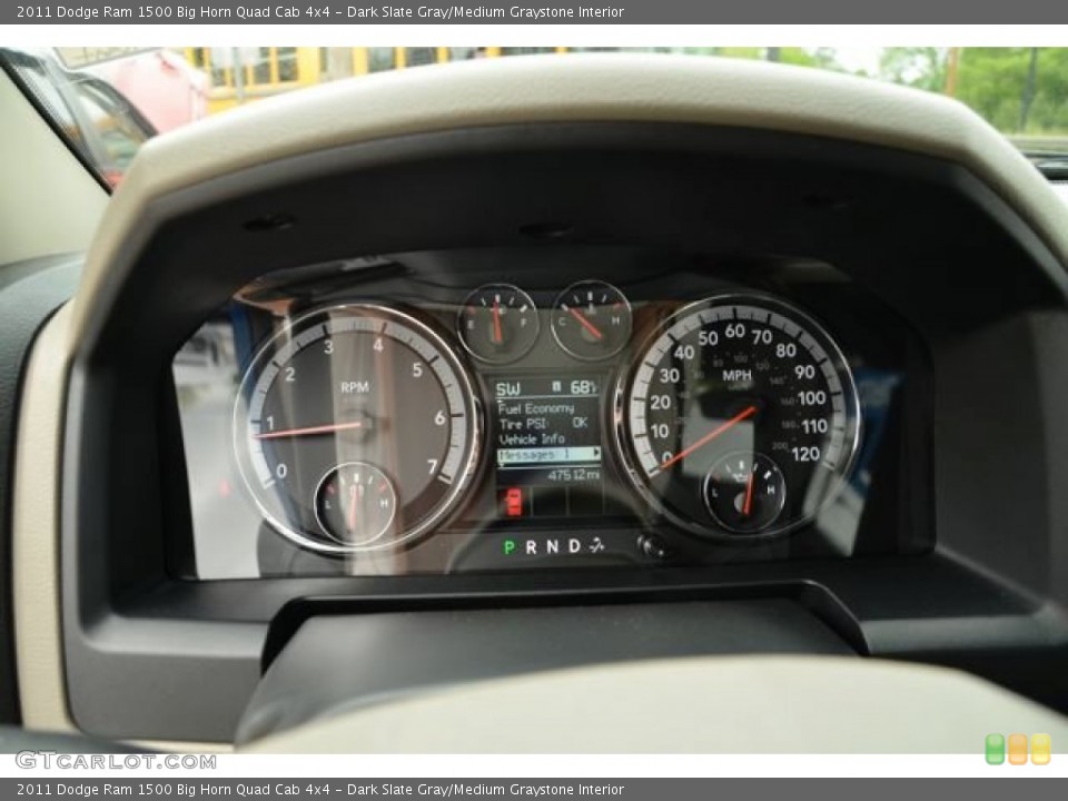 Dark Slate Gray/Medium Graystone Interior Gauges for the 2011 Dodge Ram 1500 Big Horn Quad Cab 4x4 #80496977