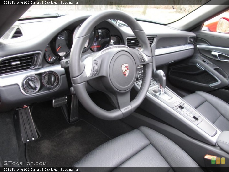 Black Interior Steering Wheel for the 2012 Porsche 911 Carrera S Cabriolet #80497823