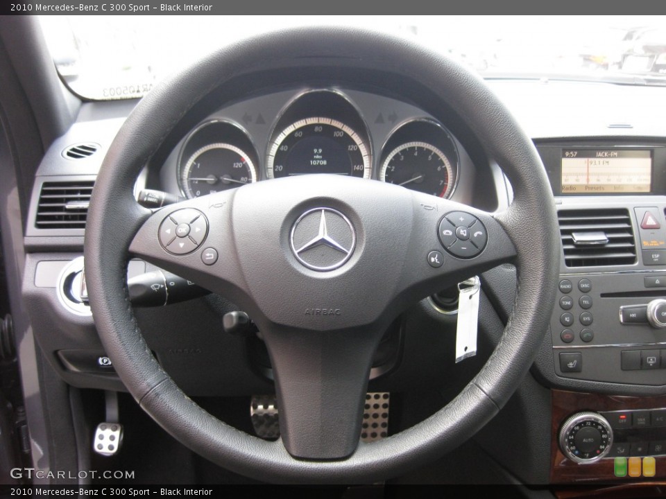 Black Interior Steering Wheel for the 2010 Mercedes-Benz C 300 Sport #80498794