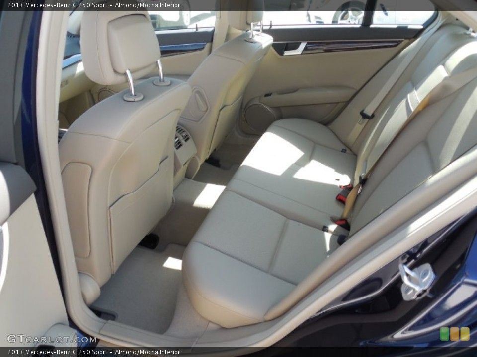 Almond/Mocha Interior Rear Seat for the 2013 Mercedes-Benz C 250 Sport #80501908