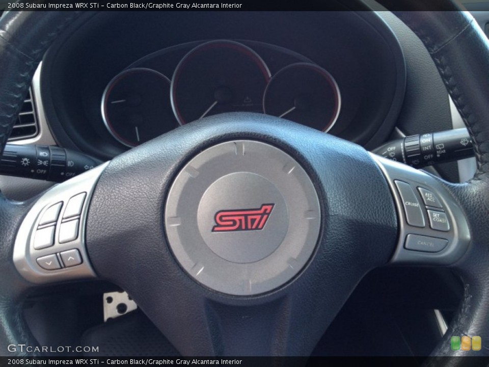 Carbon Black/Graphite Gray Alcantara Interior Steering Wheel for the 2008 Subaru Impreza WRX STi #80510695