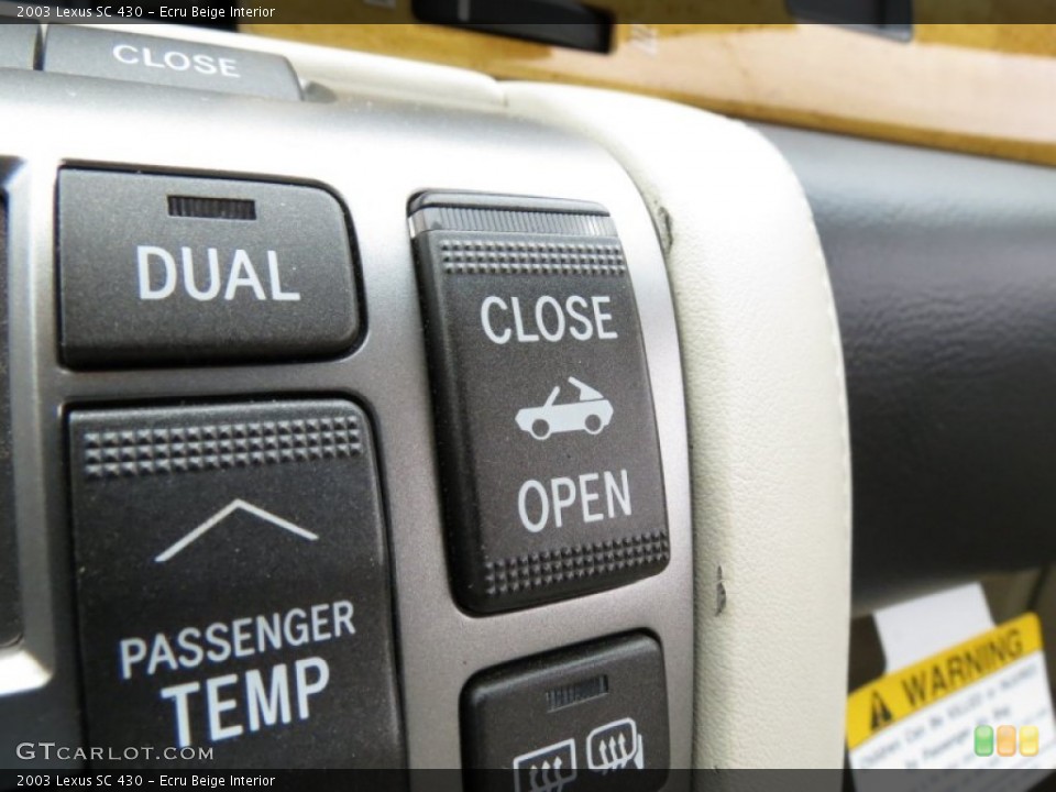 Ecru Beige Interior Controls for the 2003 Lexus SC 430 #80519680
