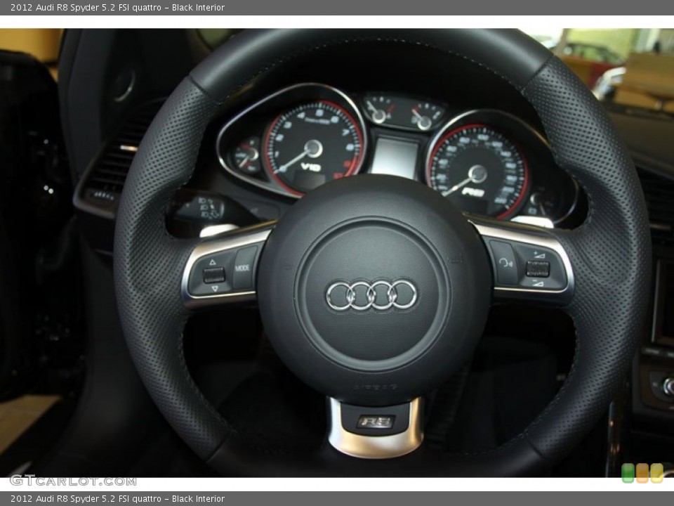 Black Interior Steering Wheel for the 2012 Audi R8 Spyder 5.2 FSI quattro #80525632