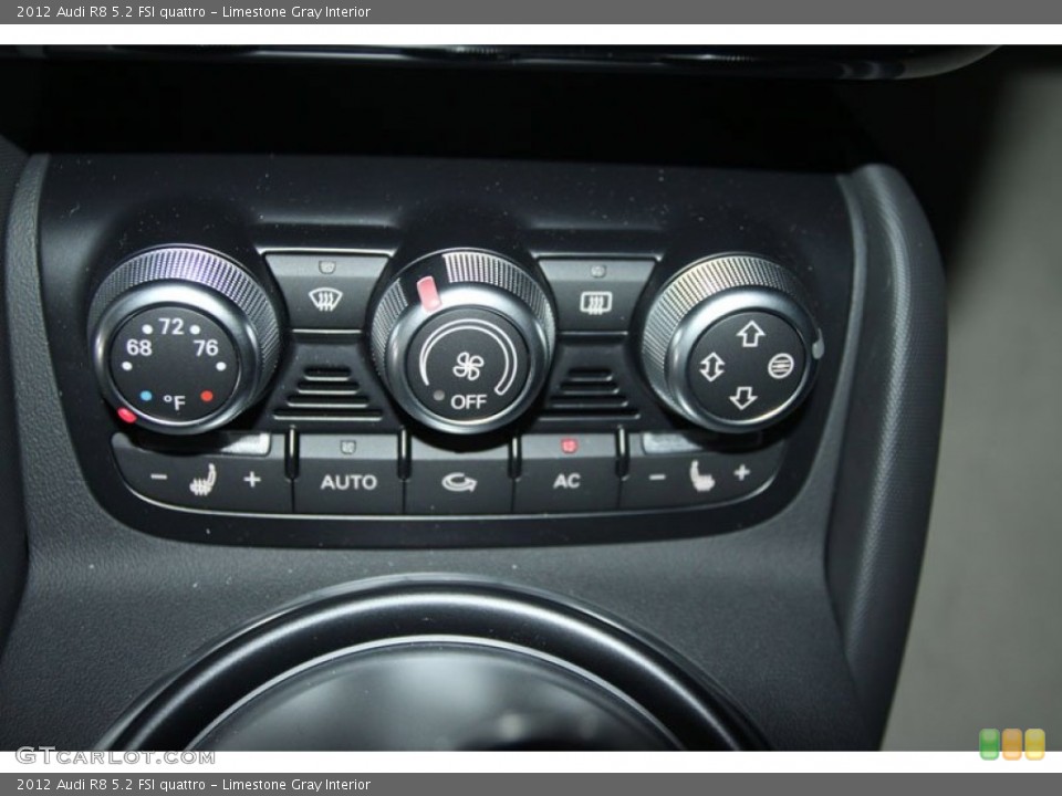Limestone Gray Interior Controls for the 2012 Audi R8 5.2 FSI quattro #80526222