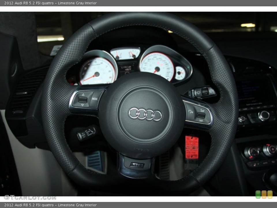 Limestone Gray Interior Steering Wheel for the 2012 Audi R8 5.2 FSI quattro #80526286