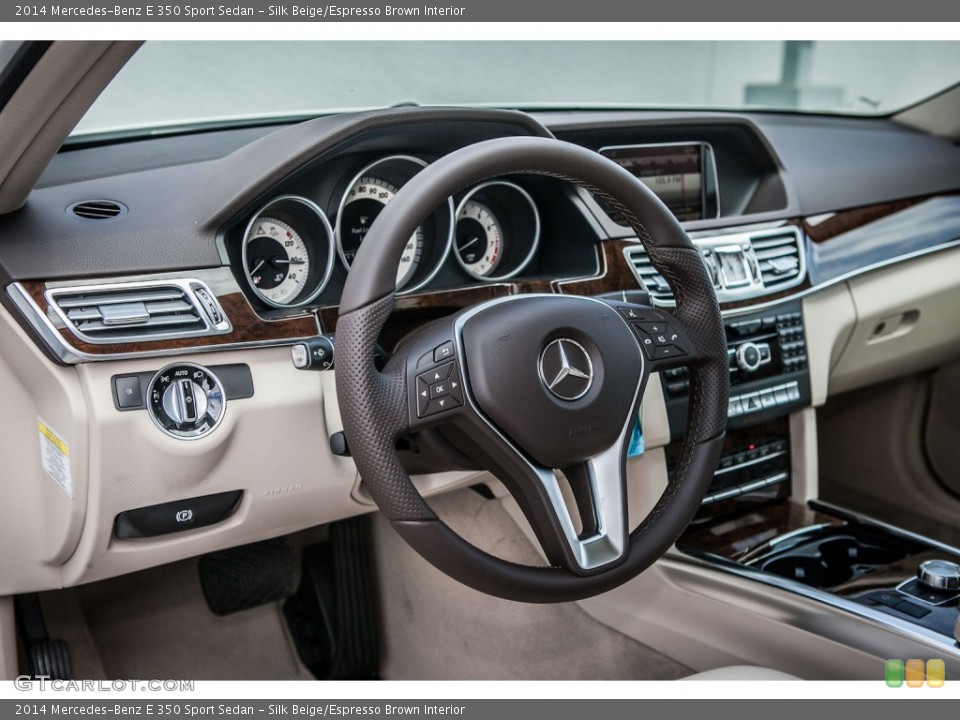 Silk Beige/Espresso Brown Interior Dashboard for the 2014 Mercedes-Benz E 350 Sport Sedan #80527881