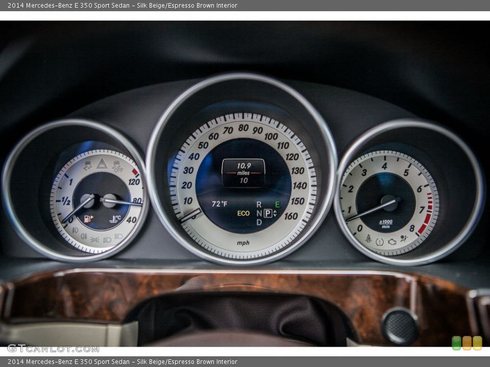 Silk Beige/Espresso Brown Interior Gauges for the 2014 Mercedes-Benz E 350 Sport Sedan #80527912