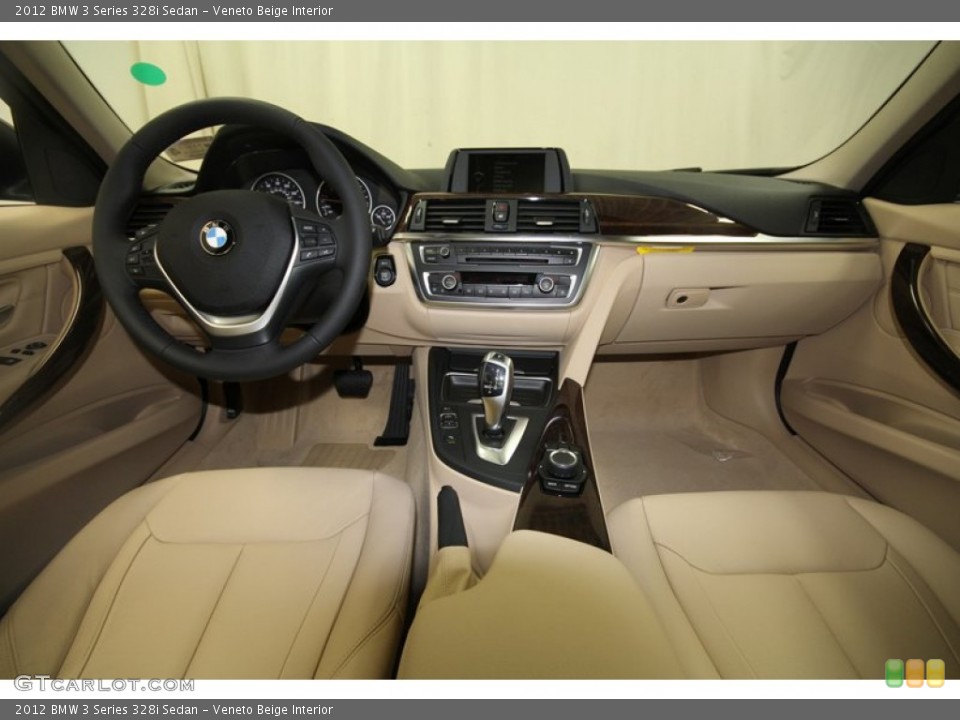Veneto Beige Interior Dashboard for the 2012 BMW 3 Series 328i Sedan #80535280