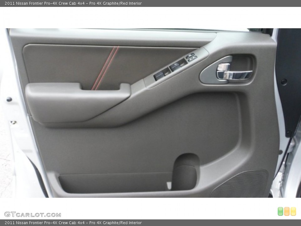Pro 4X Graphite/Red Interior Door Panel for the 2011 Nissan Frontier Pro-4X Crew Cab 4x4 #80535731