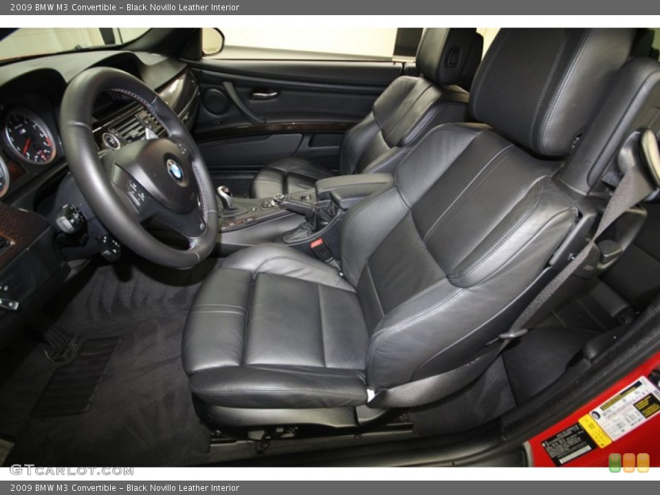 Black Novillo Leather Interior Front Seat for the 2009 BMW M3 Convertible #80536678