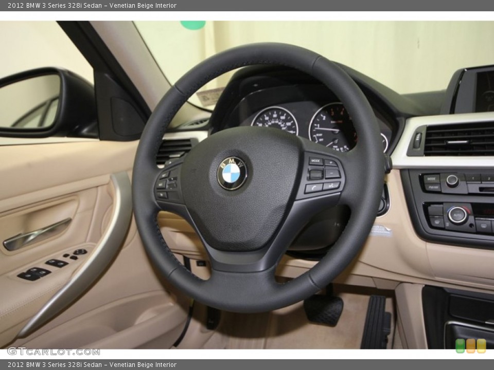 Venetian Beige Interior Steering Wheel for the 2012 BMW 3 Series 328i Sedan #80537536