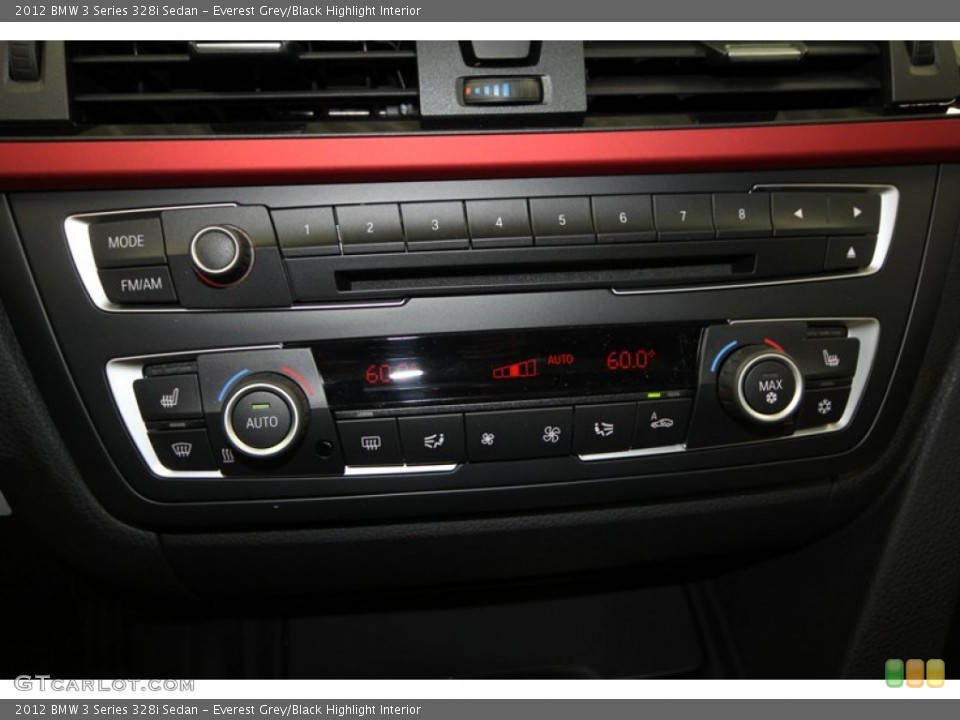 Everest Grey/Black Highlight Interior Controls for the 2012 BMW 3 Series 328i Sedan #80537590