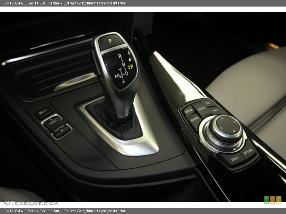 Everest Grey/Black Highlight Interior Transmission for the 2012 BMW 3 Series 328i Sedan #80537593