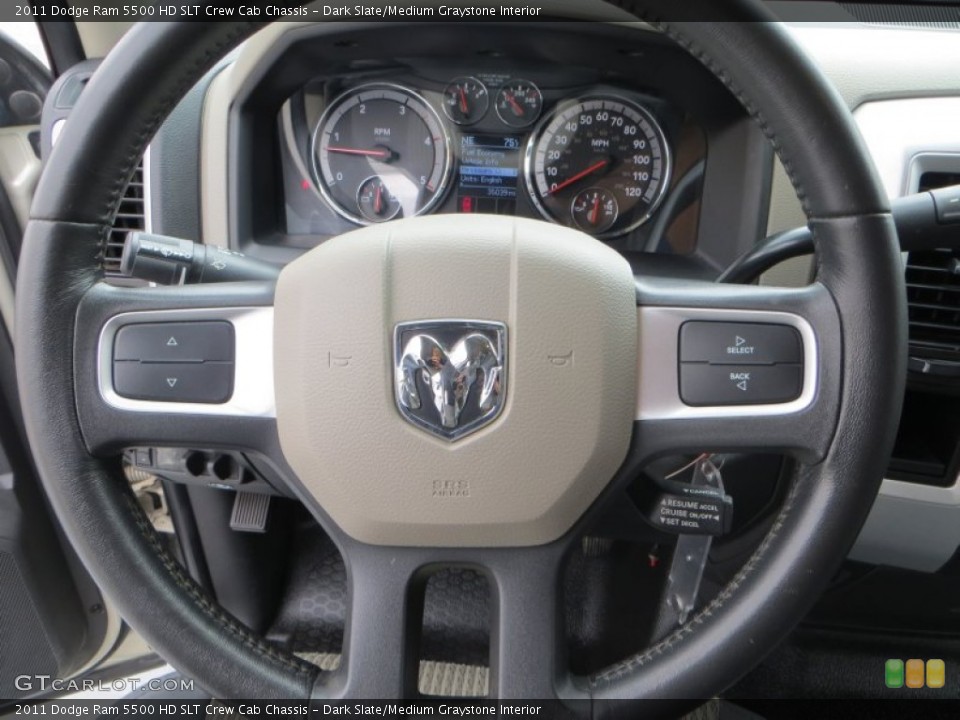 Dark Slate/Medium Graystone Interior Steering Wheel for the 2011 Dodge Ram 5500 HD SLT Crew Cab Chassis #80542760