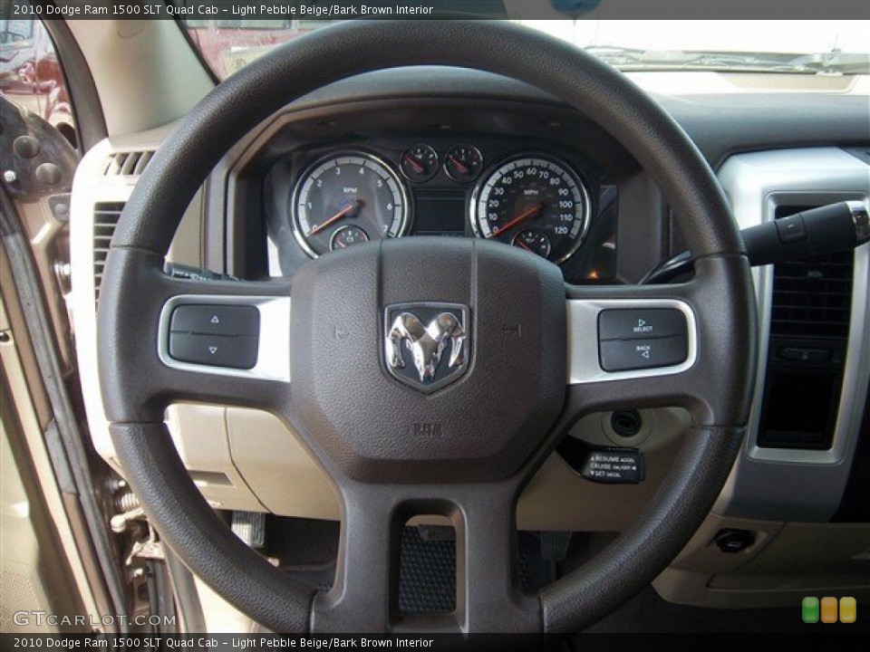 Light Pebble Beige/Bark Brown Interior Steering Wheel for the 2010 Dodge Ram 1500 SLT Quad Cab #80543680