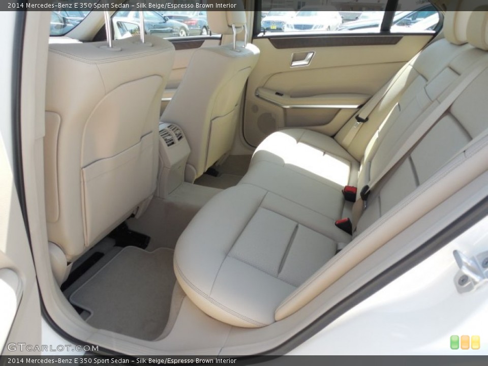 Silk Beige/Espresso Brown Interior Rear Seat for the 2014 Mercedes-Benz E 350 Sport Sedan #80546341