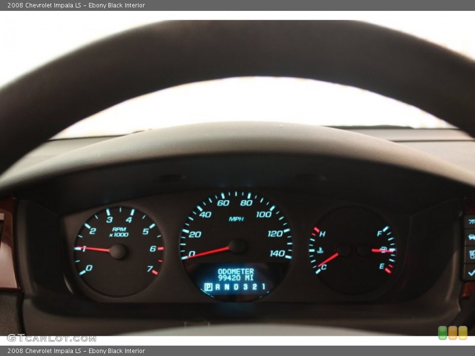 Ebony Black Interior Gauges for the 2008 Chevrolet Impala LS #80546508