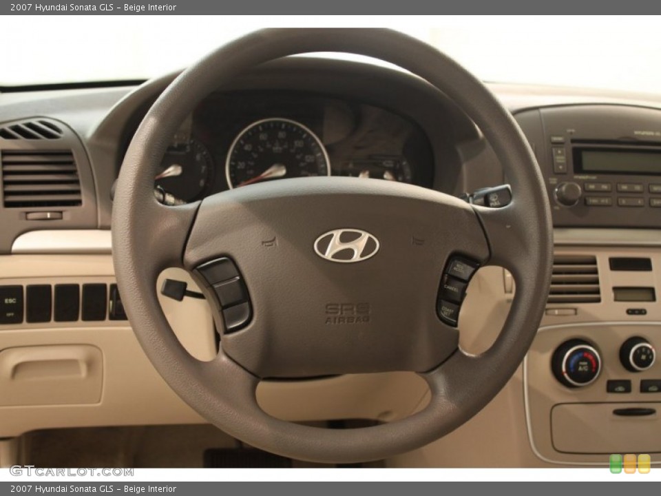Beige Interior Steering Wheel for the 2007 Hyundai Sonata GLS #80547475