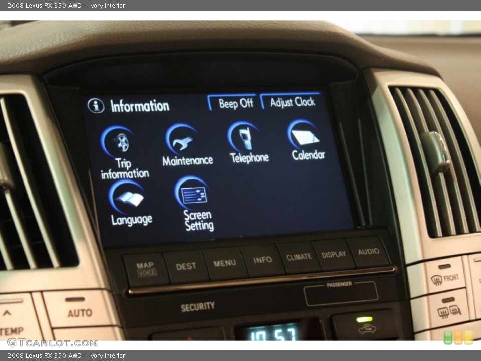 Ivory Interior Controls for the 2008 Lexus RX 350 AWD #80552797