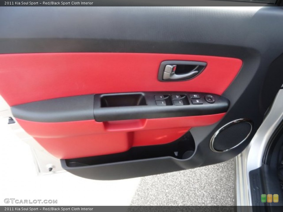 Red/Black Sport Cloth Interior Door Panel for the 2011 Kia Soul Sport #80554408