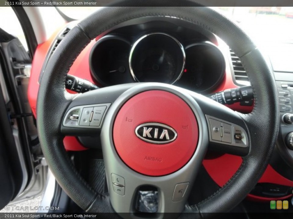Red/Black Sport Cloth Interior Steering Wheel for the 2011 Kia Soul Sport #80554465