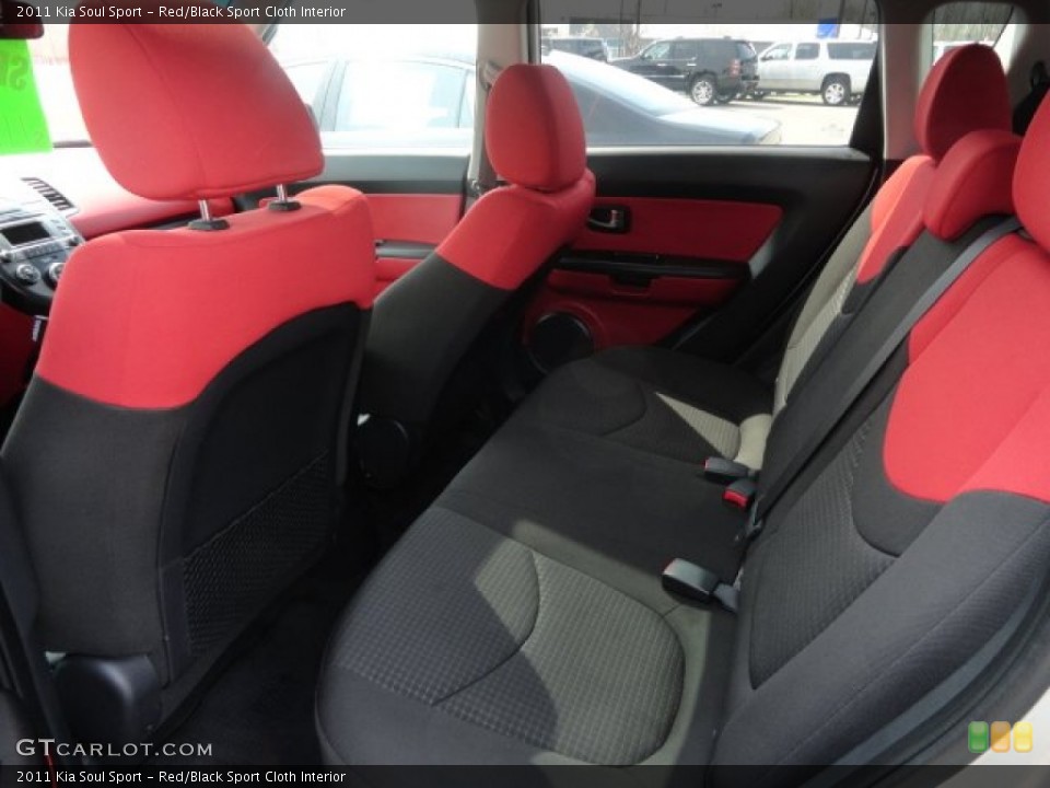 Red/Black Sport Cloth Interior Rear Seat for the 2011 Kia Soul Sport #80554520
