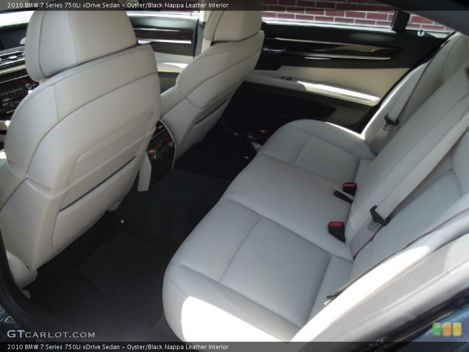 Oyster/Black Nappa Leather Interior Rear Seat for the 2010 BMW 7 Series 750Li xDrive Sedan #80558094