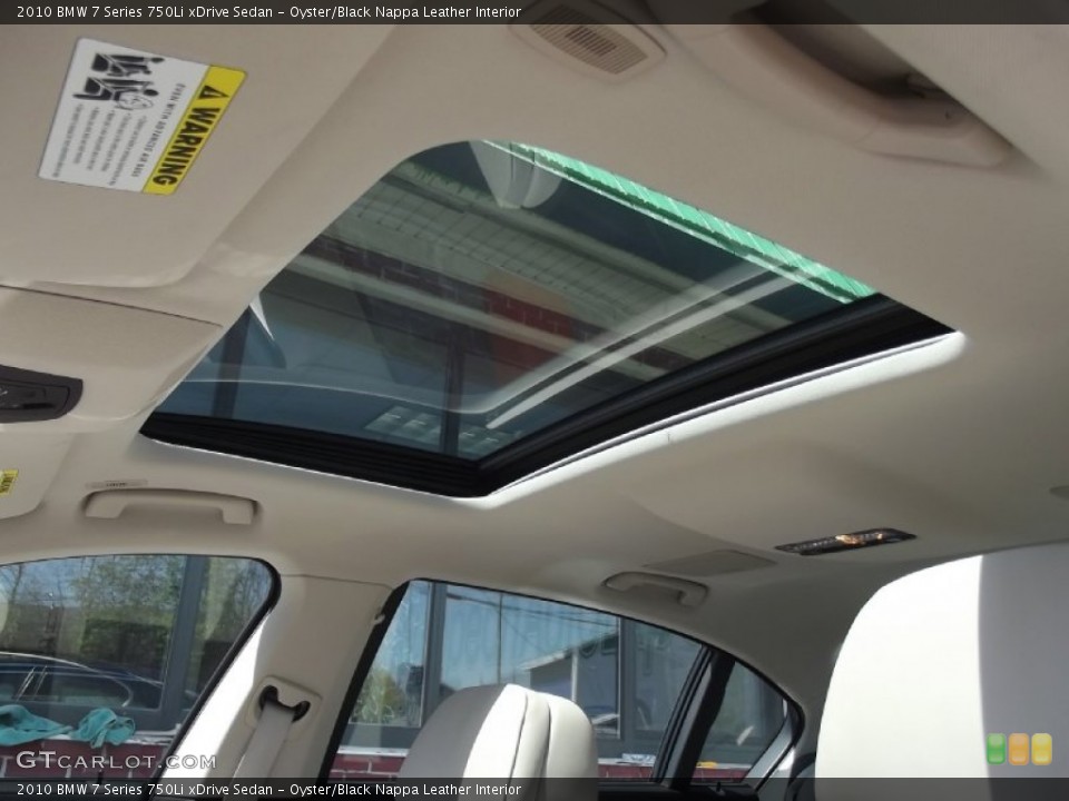 Oyster/Black Nappa Leather Interior Sunroof for the 2010 BMW 7 Series 750Li xDrive Sedan #80558520
