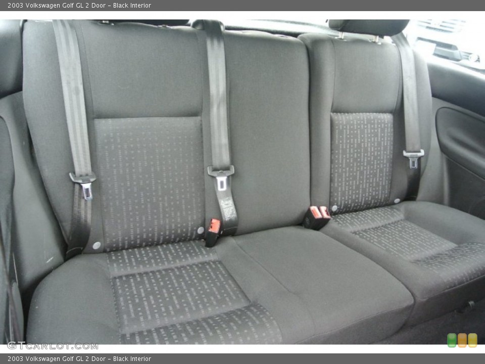 Black Interior Rear Seat for the 2003 Volkswagen Golf GL 2 Door #80563638