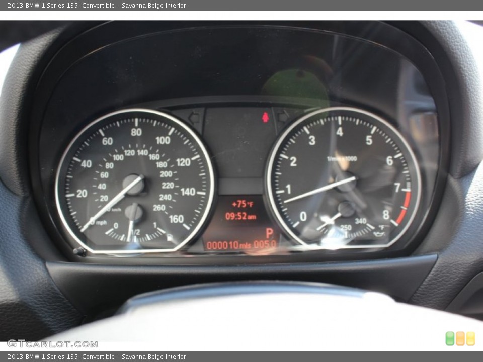 Savanna Beige Interior Gauges for the 2013 BMW 1 Series 135i Convertible #80569621