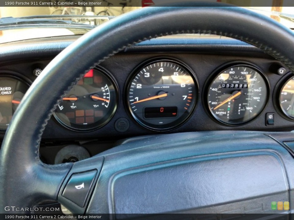 Beige Interior Gauges for the 1990 Porsche 911 Carrera 2 Cabriolet #80570002