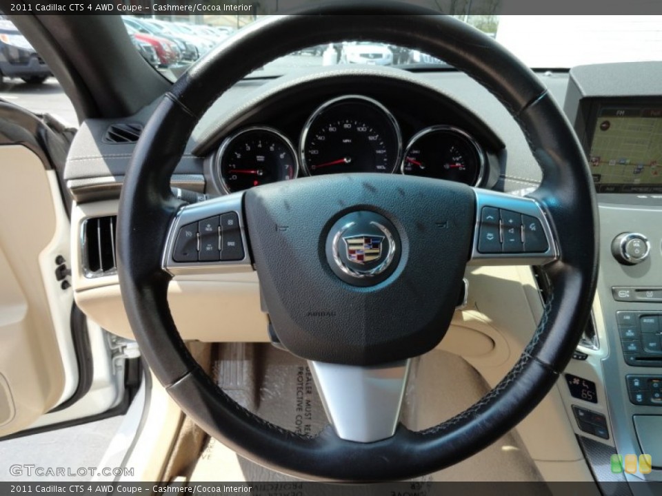Cashmere/Cocoa Interior Steering Wheel for the 2011 Cadillac CTS 4 AWD Coupe #80574802