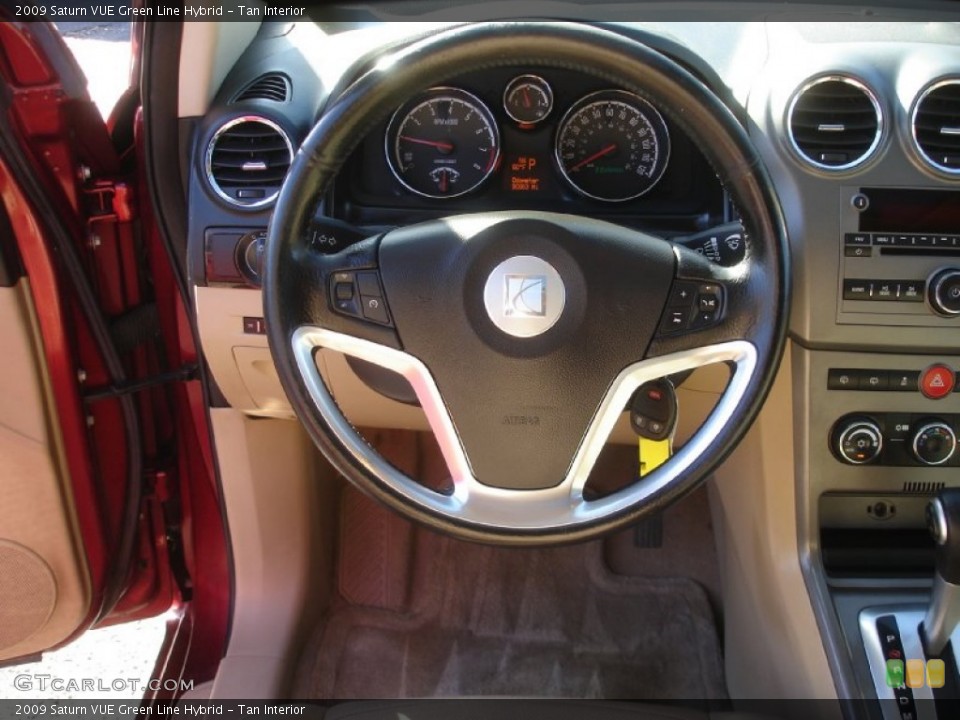 Tan Interior Steering Wheel for the 2009 Saturn VUE Green Line Hybrid #80575343