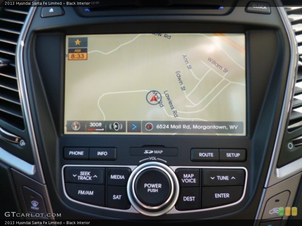 Black Interior Navigation for the 2013 Hyundai Santa Fe Limited #80576755