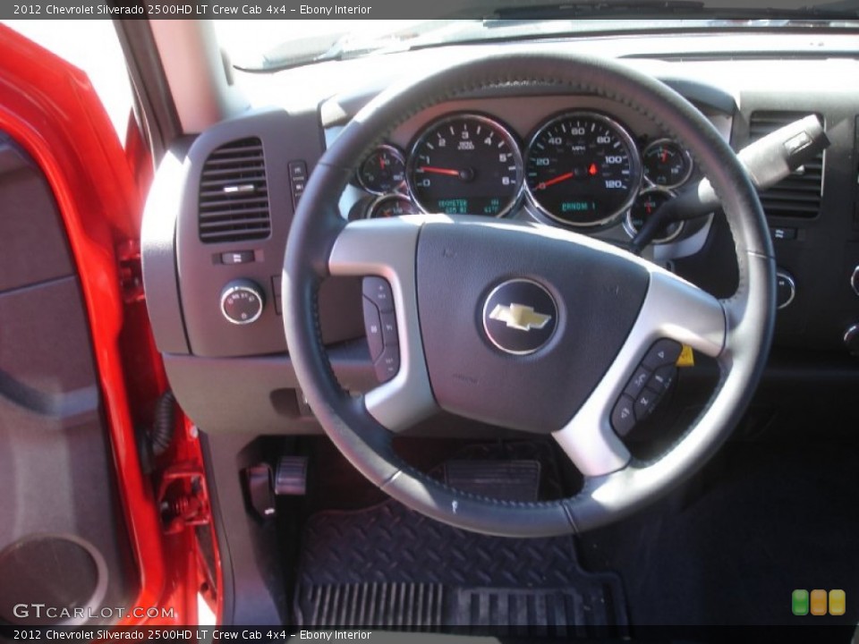 Ebony Interior Steering Wheel for the 2012 Chevrolet Silverado 2500HD LT Crew Cab 4x4 #80577178