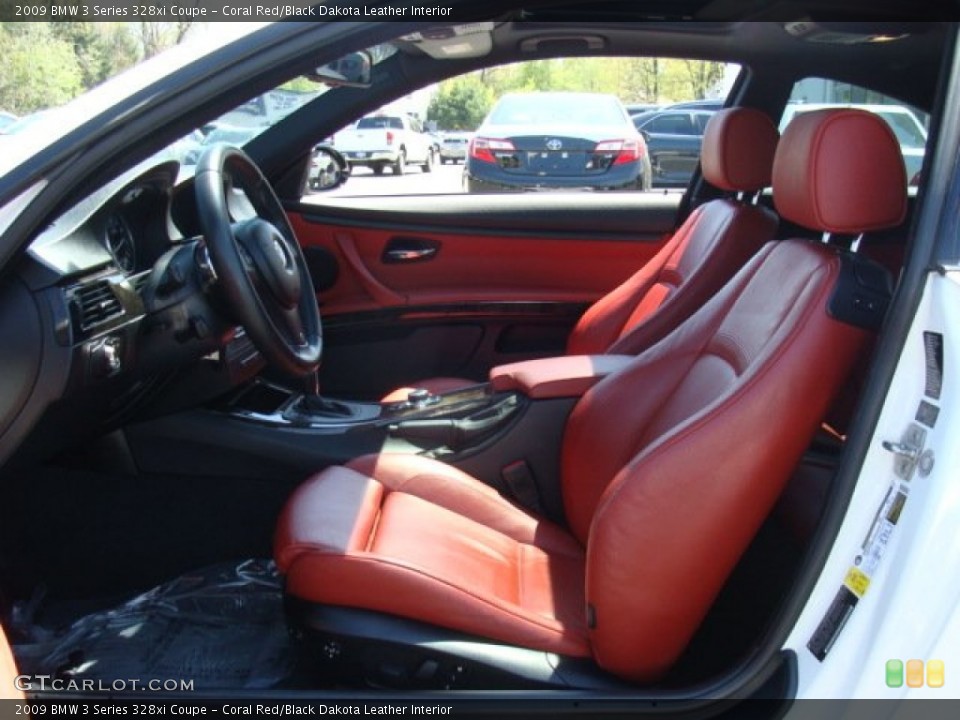 Coral Red/Black Dakota Leather Interior Photo for the 2009 BMW 3 Series 328xi Coupe #80584704
