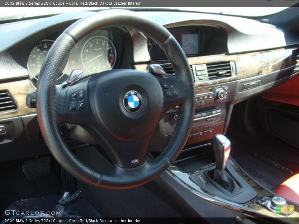 Coral Red/Black Dakota Leather Interior Dashboard for the 2009 BMW 3 Series 328xi Coupe #80584715