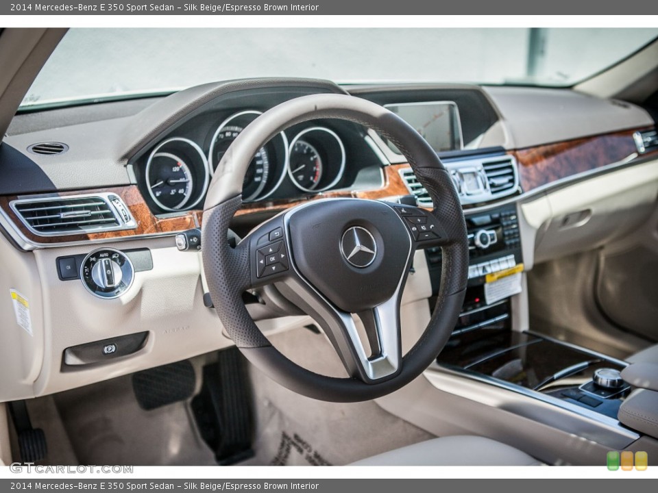 Silk Beige/Espresso Brown Interior Dashboard for the 2014 Mercedes-Benz E 350 Sport Sedan #80584857