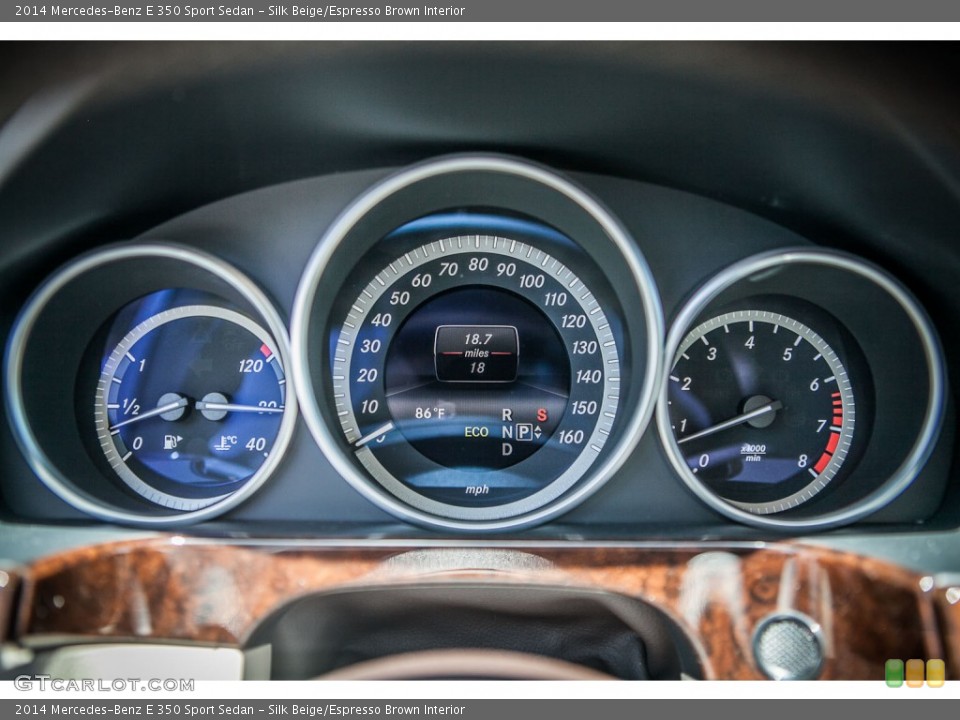 Silk Beige/Espresso Brown Interior Gauges for the 2014 Mercedes-Benz E 350 Sport Sedan #80584882