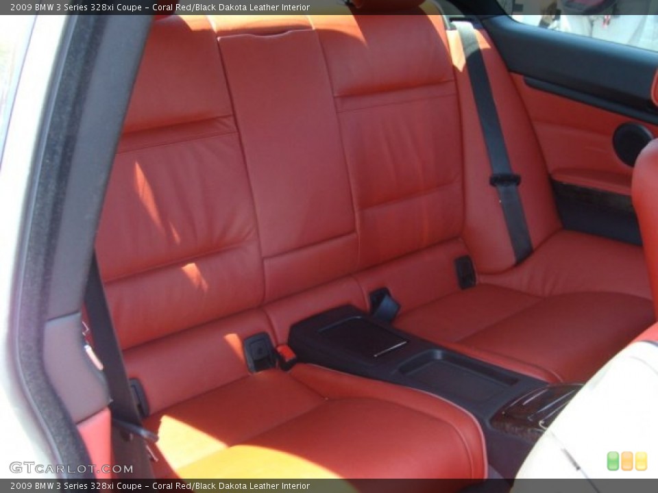 Coral Red/Black Dakota Leather Interior Rear Seat for the 2009 BMW 3 Series 328xi Coupe #80584912