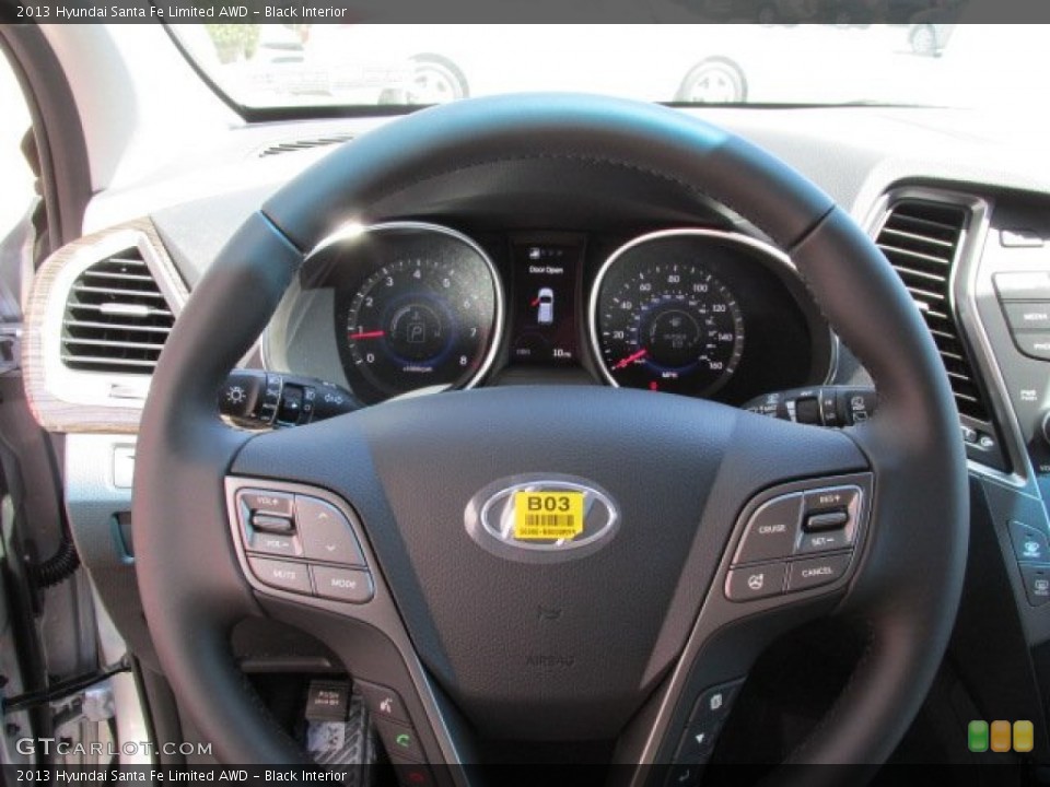 Black Interior Steering Wheel for the 2013 Hyundai Santa Fe Limited AWD #80585683