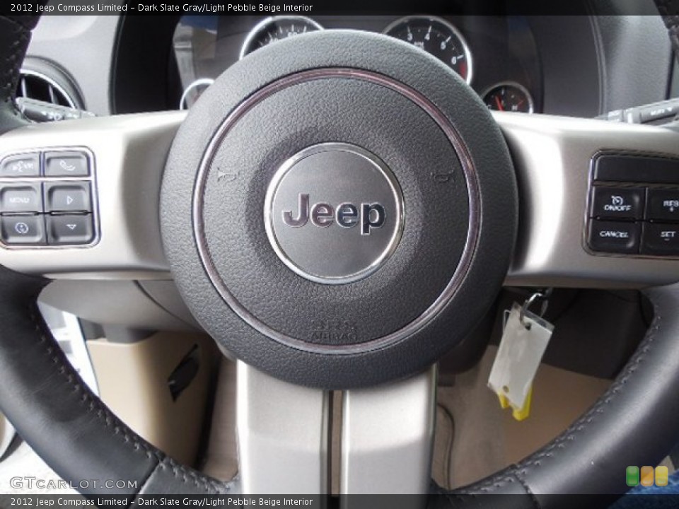 Dark Slate Gray/Light Pebble Beige Interior Steering Wheel for the 2012 Jeep Compass Limited #80587906