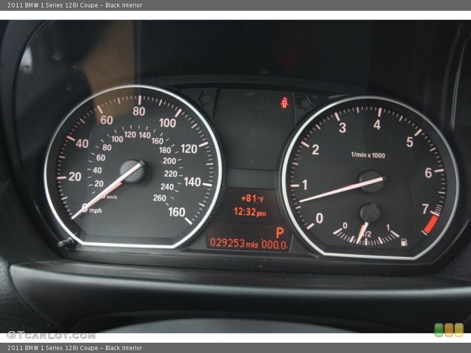 Black Interior Gauges for the 2011 BMW 1 Series 128i Coupe #80588922